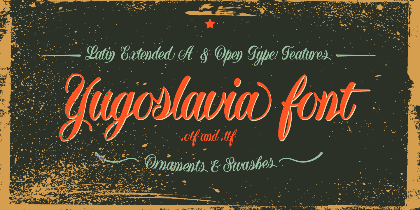 Beispiel einer Yugoslavia Regular-Schriftart